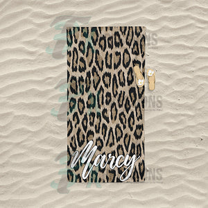 Personalized Cheetah Print Beach Towel