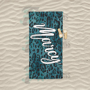 Personalized Leopard Textured Beach Towel
