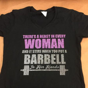 There's a Beast in every woman Womens V neck - 3T Xpressions