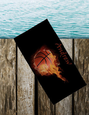 Personalized Basketball Beach Towel - 3T Xpressions