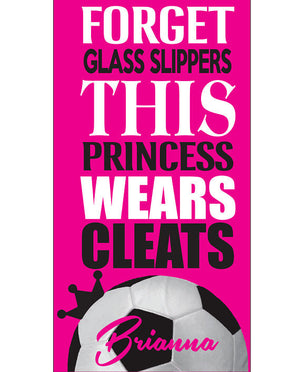 This Princess wears cleats soccer Beach Towel - 3T Xpressions