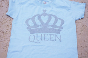 Custom Glitter Queen and Princess Mom and Daughter and shirt set - 3T Xpressions