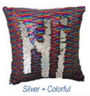 Multi color and Silver Sequin Pillow