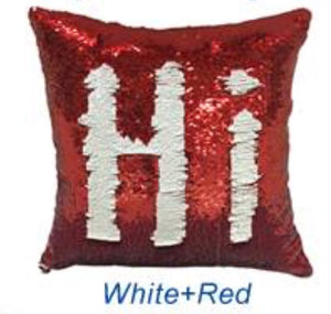 Red & White Sequin Pillows