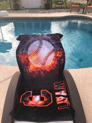 Personalized Baseball Beach Towel - 3T Xpressions