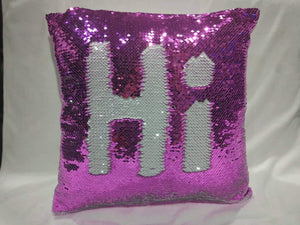 Pink and white Sequin Pillow