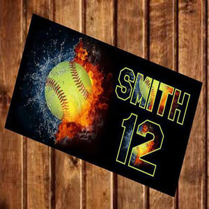 Personalized Softball Beach Towel - 3T Xpressions